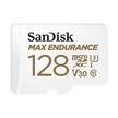 SanDisk MAX ENDURANCE microSDXC Card, SQQVR 128G, (60,000 Hrs), UHS-I, C10, U3, V30, 100MB/s R, 40MB/s W, SD adaptor, 10Y