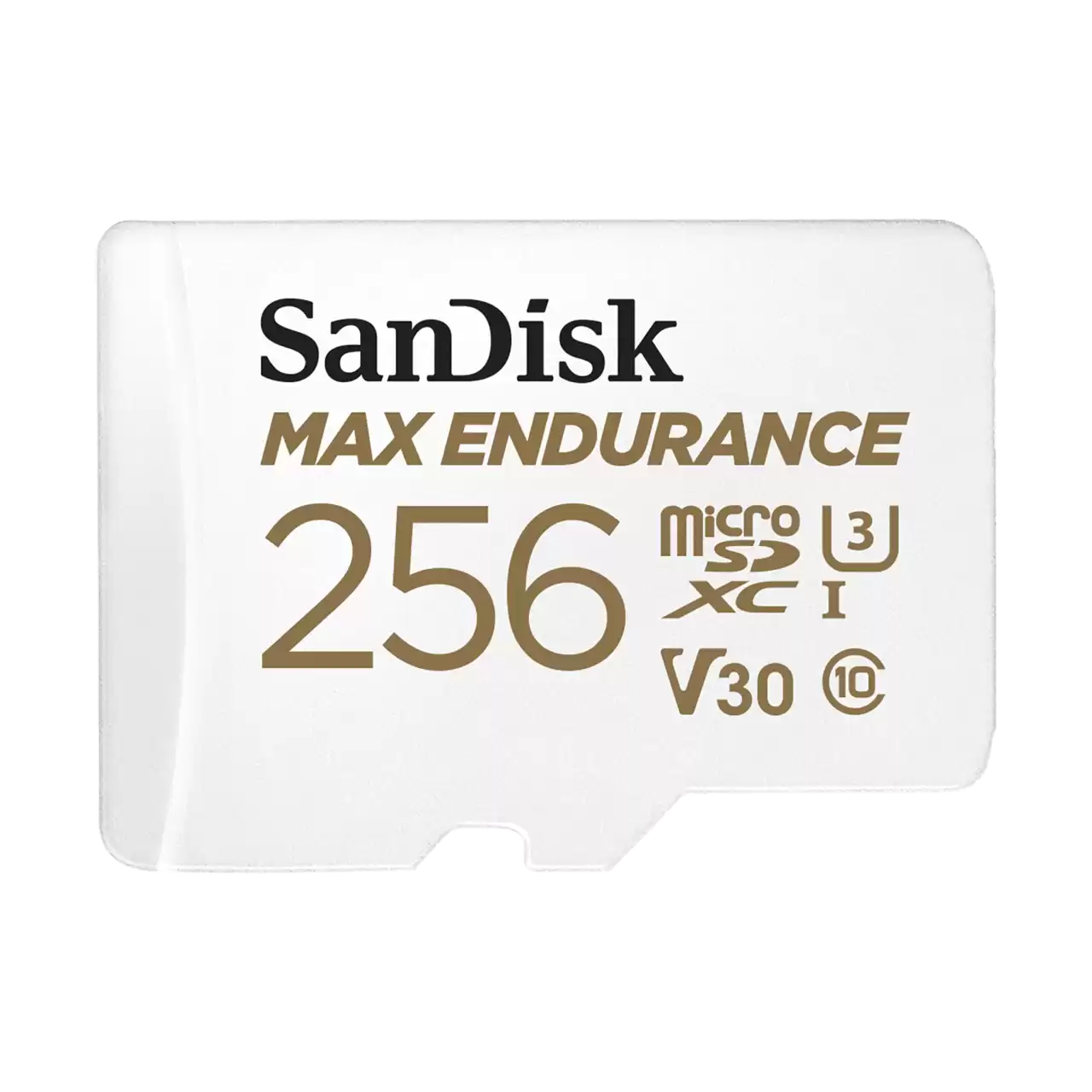 SanDisk MAX ENDURANCE microSDXC Card, SQQVR 256G, (120,000 Hrs), UHS-I, C10, U3, V30, 100MB/s R, 40MB/s W, SD adaptor, 15Y