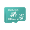 SanDisk and Nintendo Cobranded microSDXC, SQXAO, 512GB, U3, C10, UHS-1, 100MB/s R, 90MB/s W, 3x5, Lifetime Limited