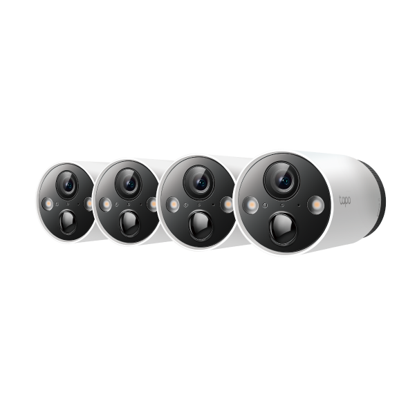 Smart Wire-Free Security Camera, 4 Camera System SPEC: 2xTapo C420, 1x Tapo H200, 2K+(2560x1440), 2.4 GHz, 5200mAh rechargable lithium-ion battery