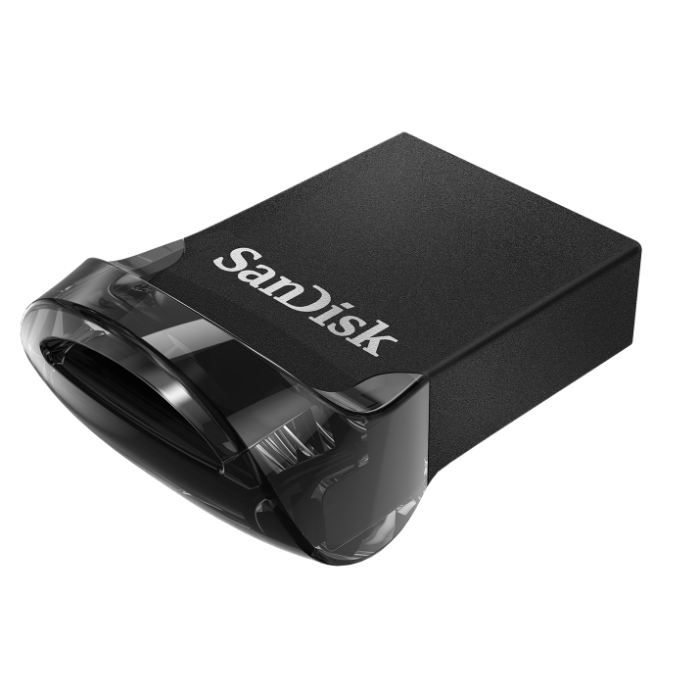 SanDisk Ultra Fit USB 3.2 Flash Drive, CZ430 64GB, USB3.1, Black, Plug & Stay, 5Y