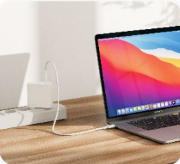 ALOGIC 1X100 Rapid Power 100W GaN Charger -USB-C (Max. 100W) -Includes 2m USB-C Charging Cable (ELPCC202-WH USB-IF Certified)