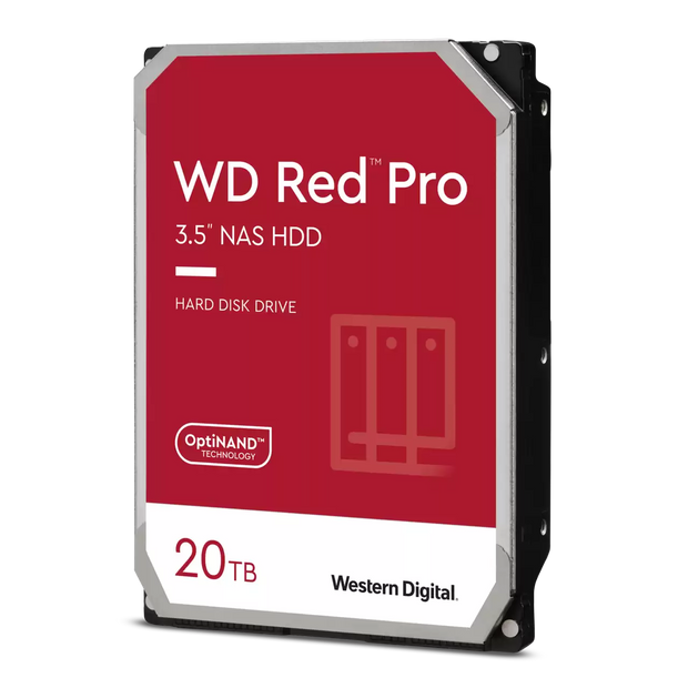 WD Red Pro NAS, 20TB, 3.5" form factor, SATA 6 Gb/s, 512MB cache, 5 yrs warranty