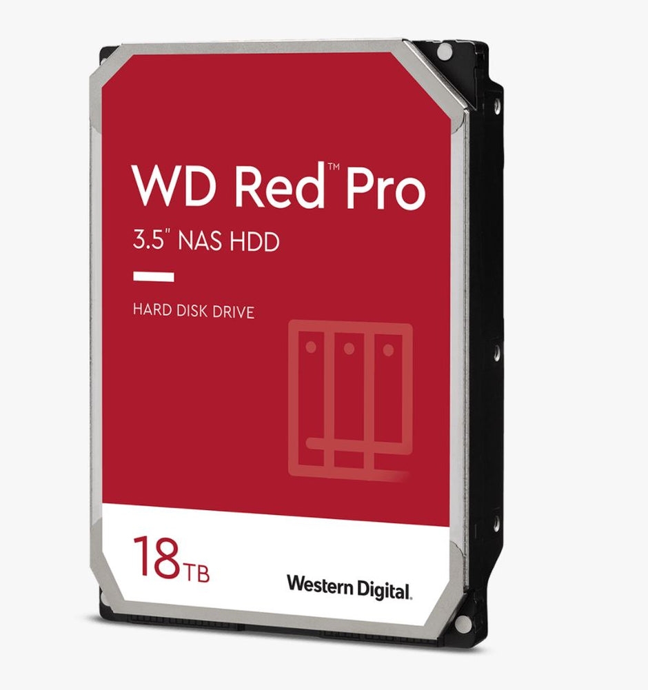 WD Red Pro NAS, 18TB, 3.5" form factor, SATA 6 Gb/s, 512MB cache, 5 yrs warranty