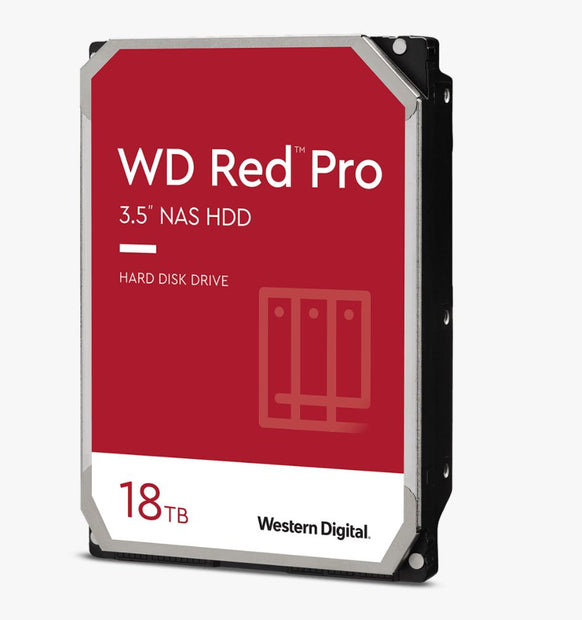 WD Red Pro NAS, 18TB, 3.5" form factor, SATA 6 Gb/s, 512MB cache, 5 yrs warranty