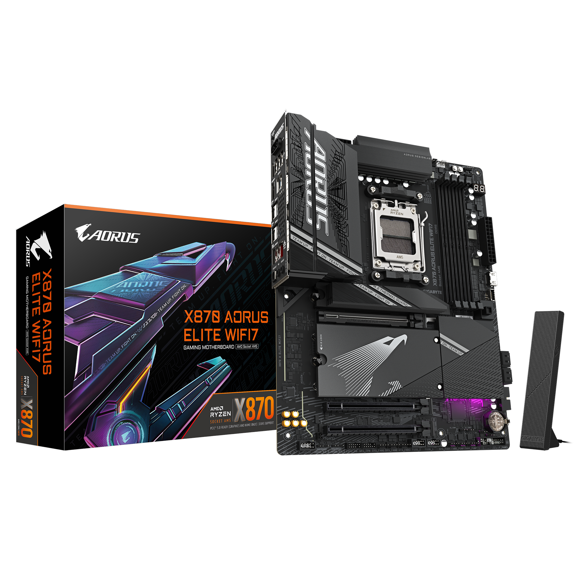 X870 ELITE/ AMD AM5/ATX; AMD Socket AM5:Supports AMD Ryzen 9000 / 8000 / 7000 Series Processors Digital twin 16+2+2 phases VRM solution Dual Channel