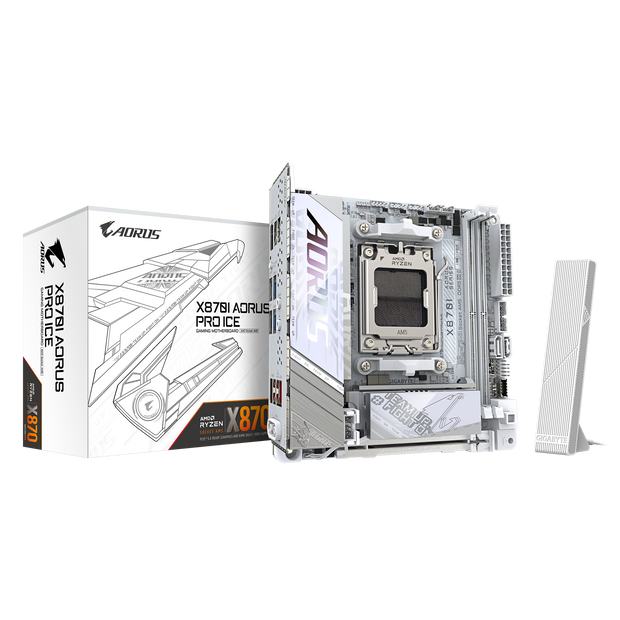 AM5 Mini-ITX  2 x DIMMs, Dual Channel DDR5   2 x M.2 Slots, PCI-E 5.0/x16 1  2.5GbE LAN, 2x2 Wi-Fi 7  (Snow White Color)