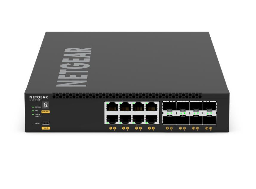 NETGEAR M4350-8X8F 16-port Half Width Layer 3 Fully Managed Switch with 8 x 10G/Multi-Gig &8 x 10GBASE-X SFP+, ProSAFE Lifetime Warranty (XSM4316)
