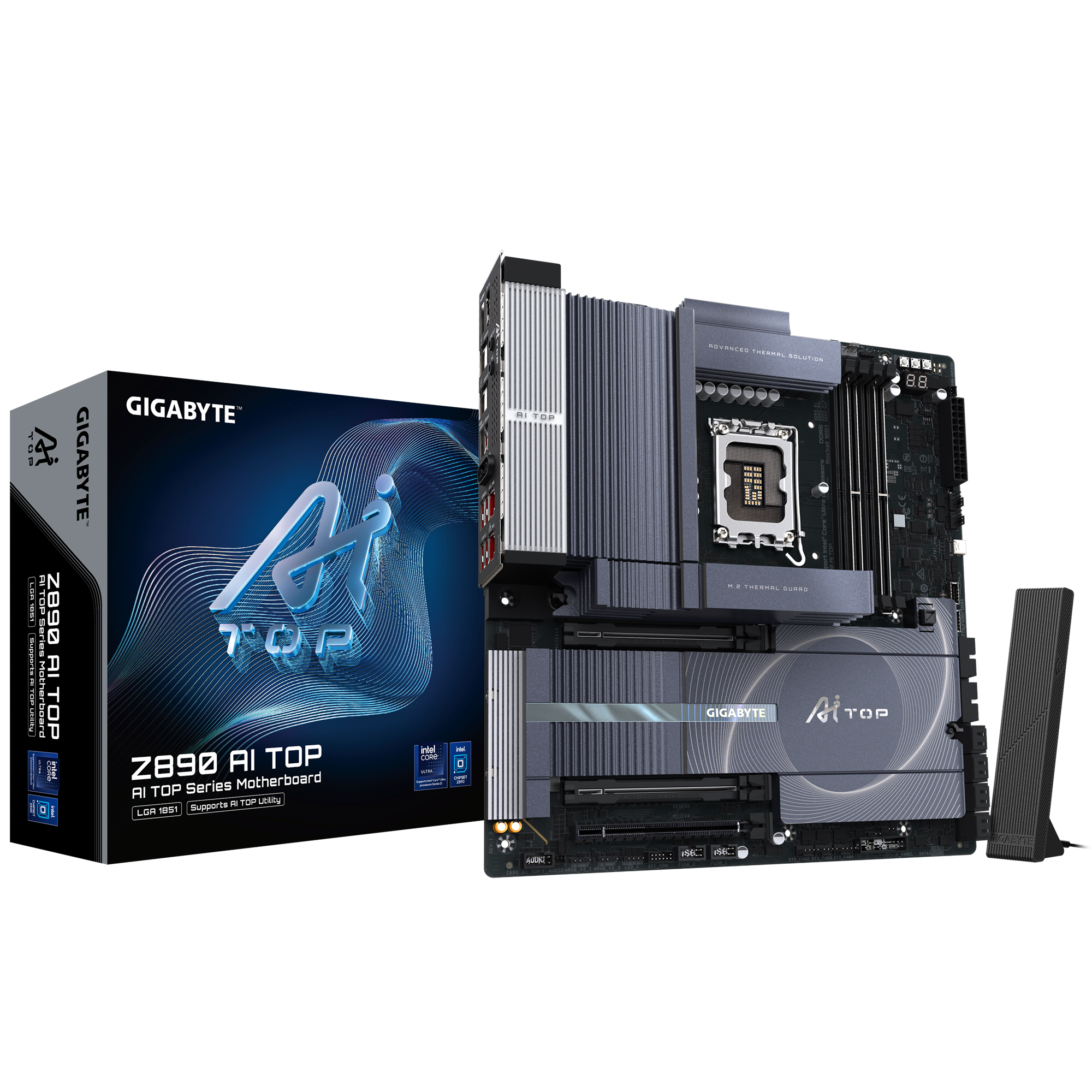 Z890 AI TOP Motherboard; Intel Core Ultra processors (Series 2) Support; 4 x DIMMs, Dual Channel DDR5 with Memory UD Slot; Intel Z890 Express Chipset